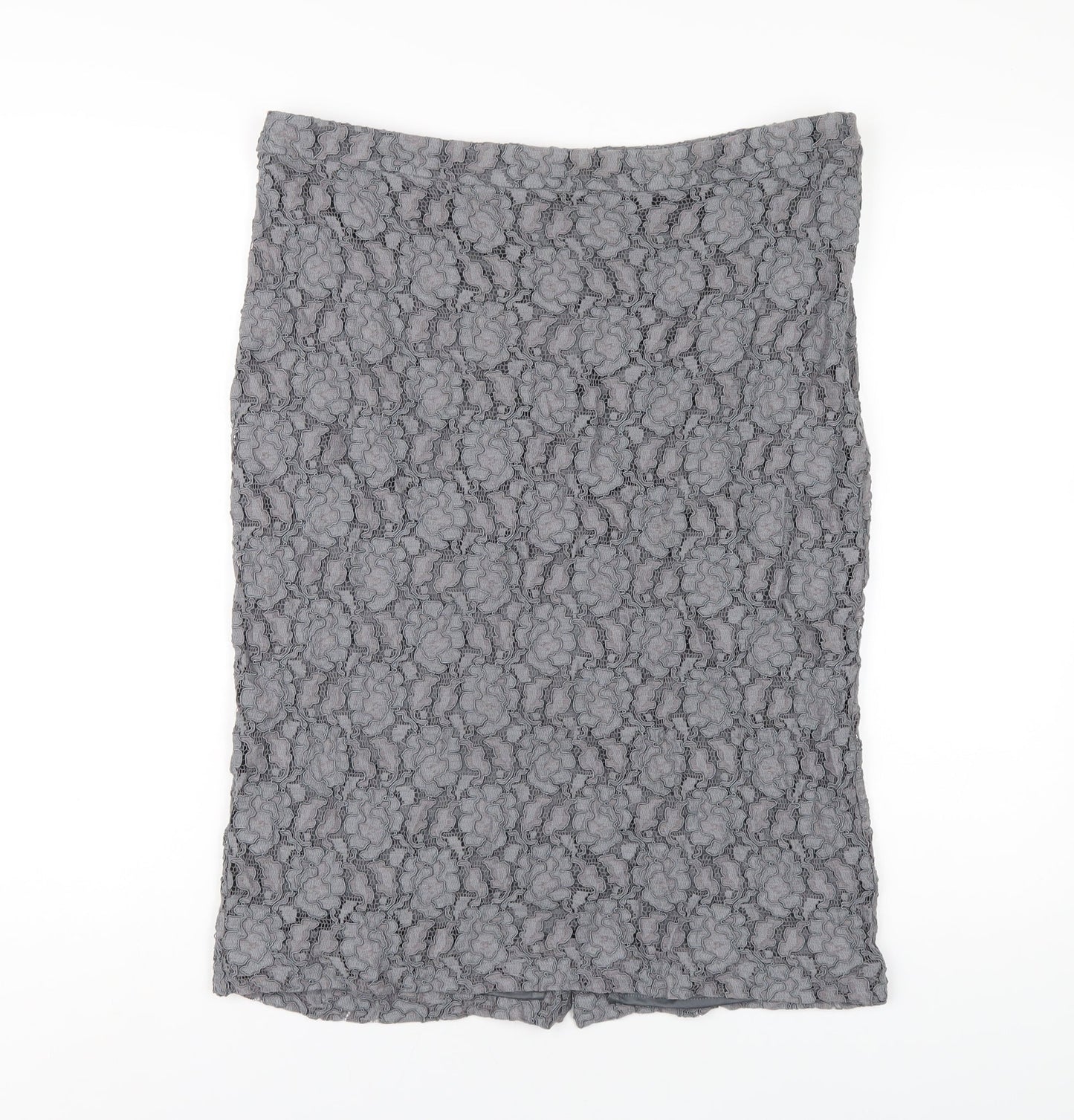 Planet Womens Grey Polyester Straight & Pencil Skirt Size 14 Zip