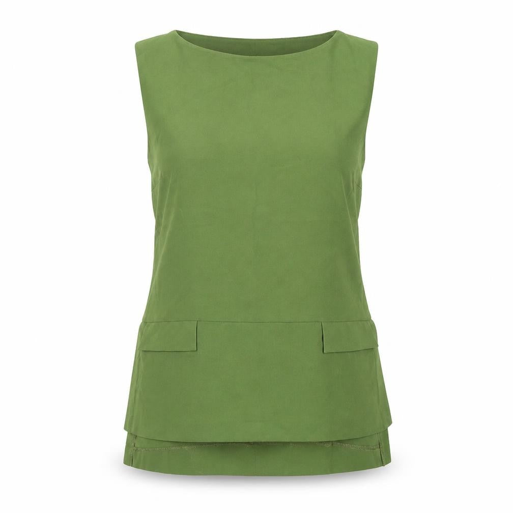 Class Womens Green Polyester Basic Tank Size 14 Round Neck