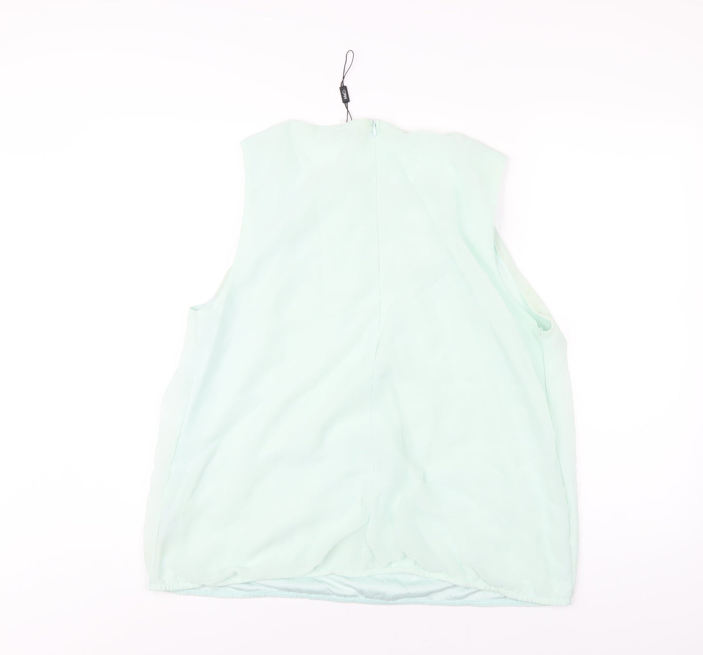 M&Co Womens Green Polyester Basic Tank Size 18 Scoop Neck