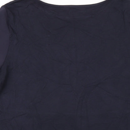 Marks & Spencer Womens Blue Polyester Basic T-Shirt Size 12 Round Neck