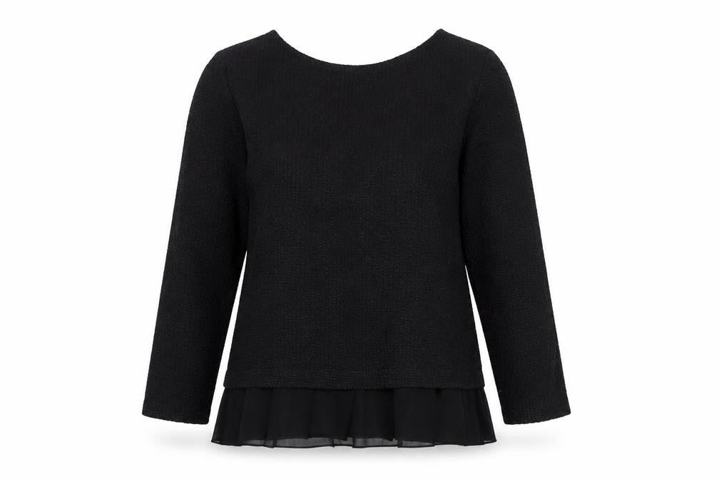 Great Plains Womens Black Cotton Basic T-Shirt Size S Round Neck