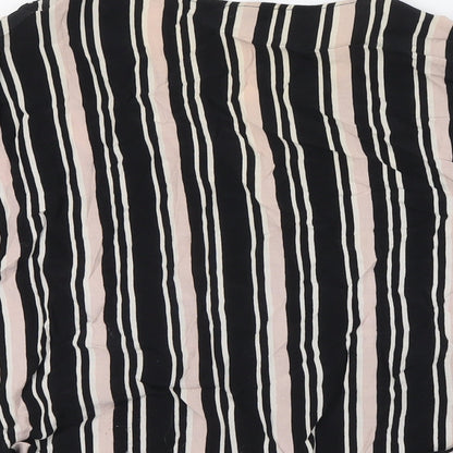 River Island Womens Multicoloured Striped Polyester Basic Blouse Size 14 V-Neck