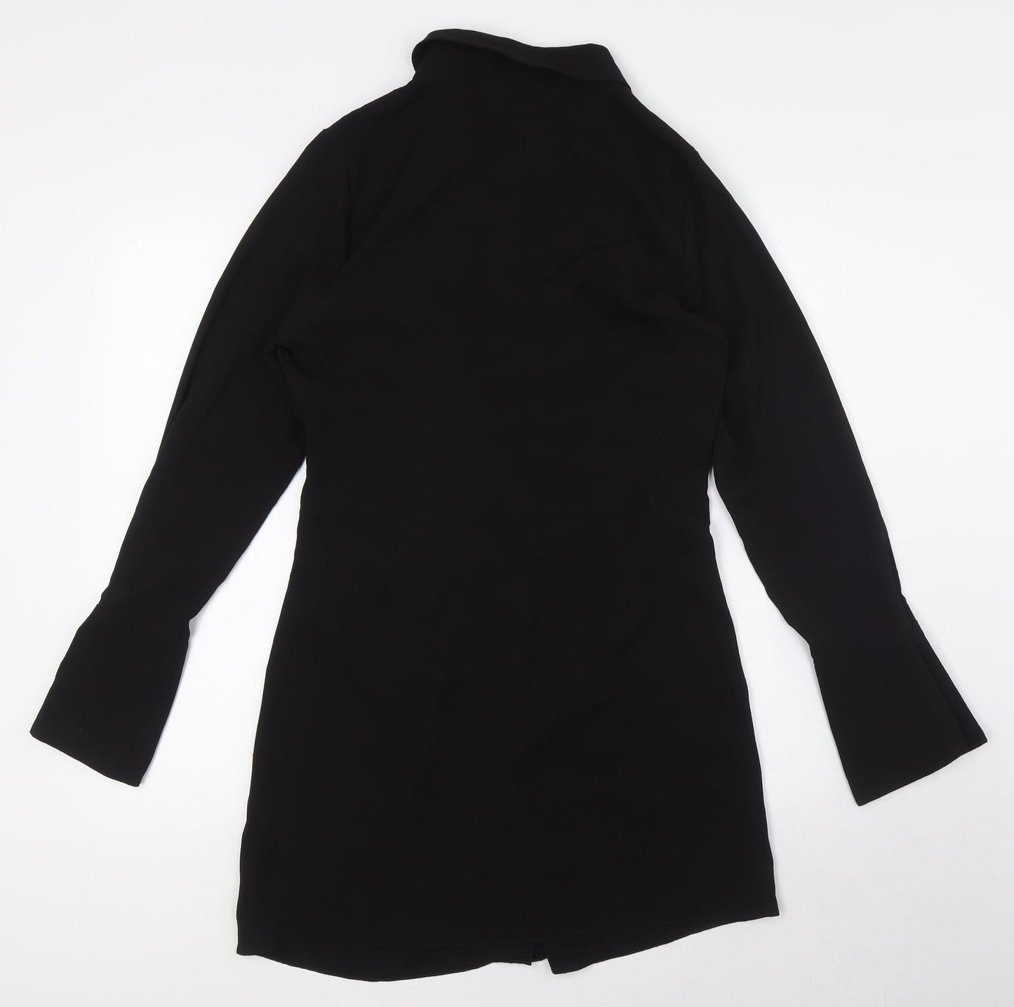 ASOS Womens Black Polyester A-Line Size 12 Collared Button