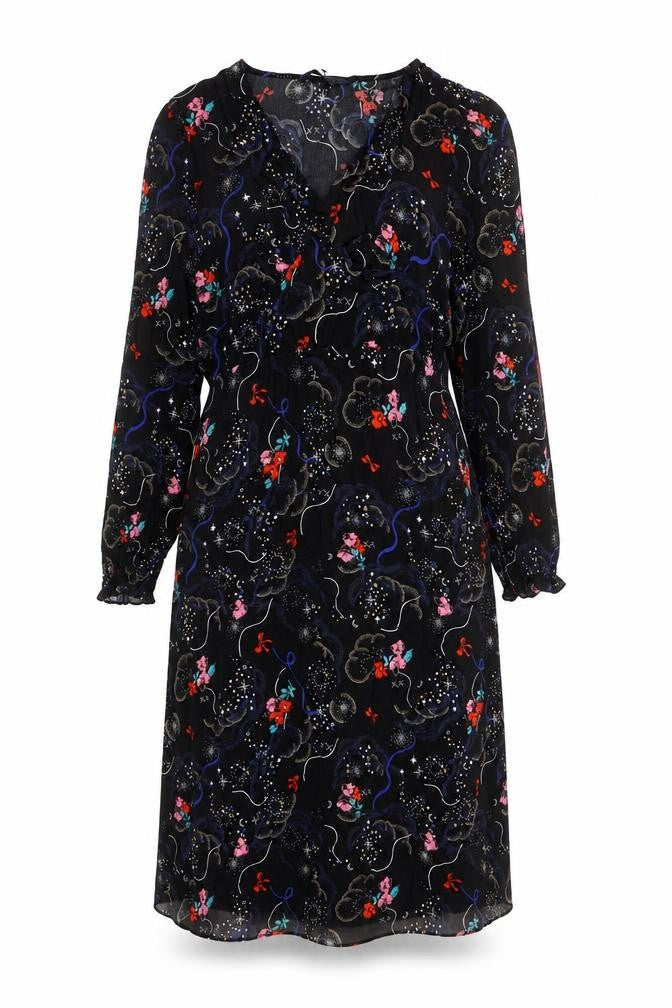Marks & Spencer Womens Multicoloured Viscose A-Line Size 6 Round Neck Zip