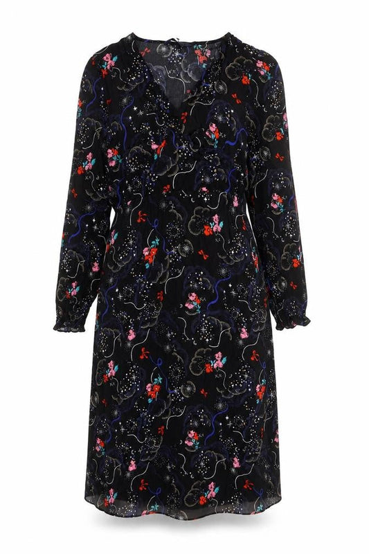 Marks & Spencer Womens Multicoloured Viscose A-Line Size 6 Round Neck Zip