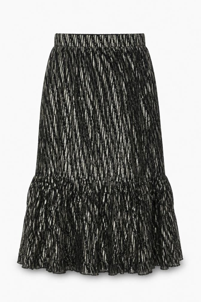 Zara Womens Black Polyester A-Line Skirt Size XS - Elasticated Waist
