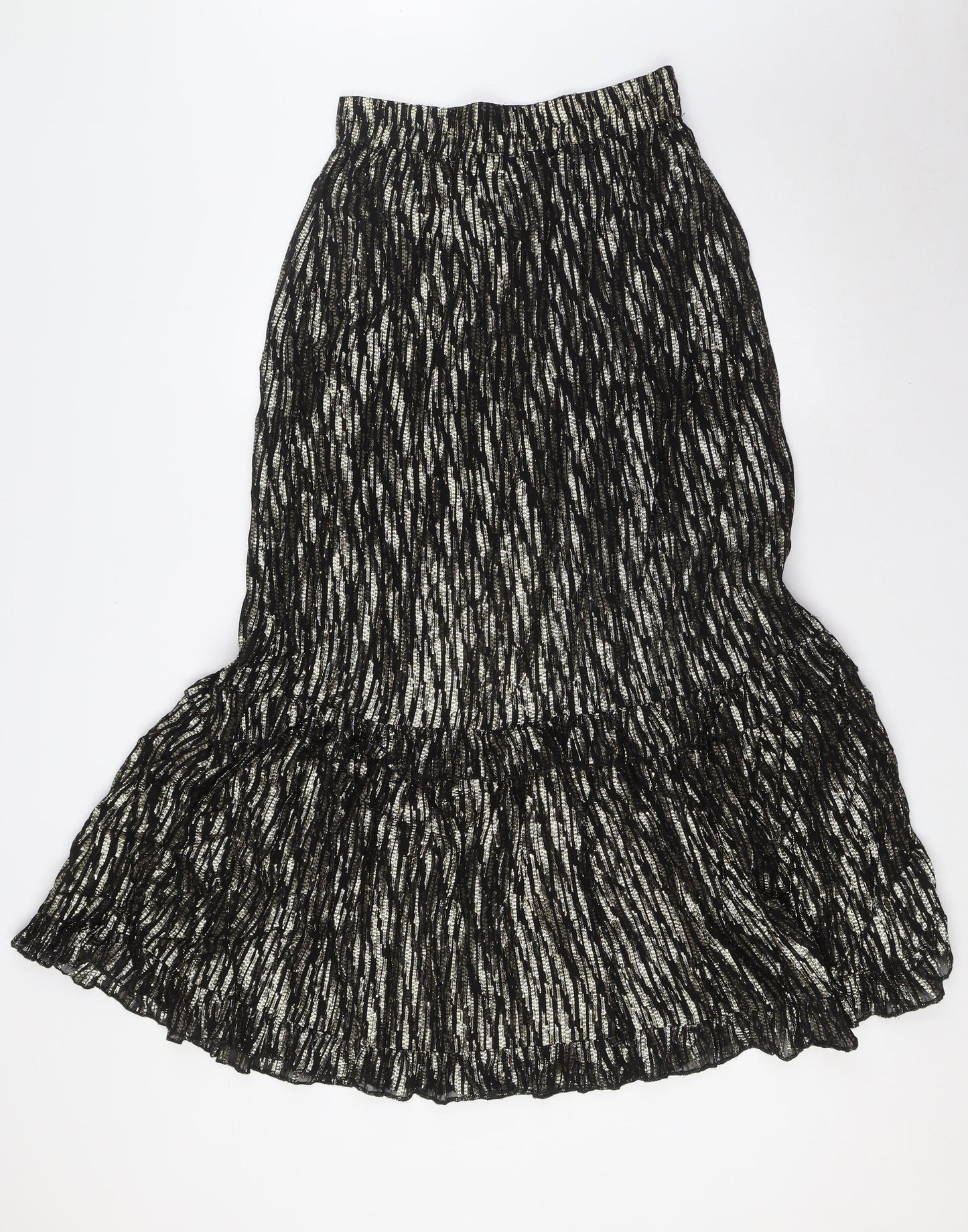 Zara Womens Black Polyester A-Line Skirt Size XS - Elasticated Waist