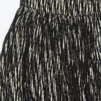 Zara Womens Black Polyester A-Line Skirt Size XS - Elasticated Waist