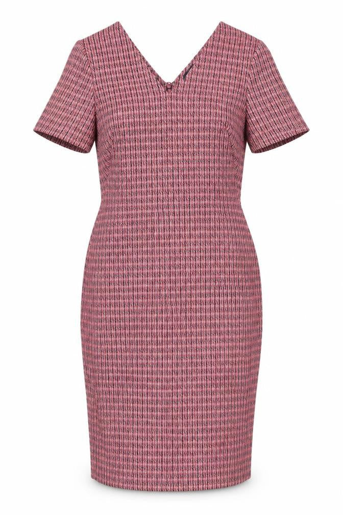 Marks & Spencer Womens Multicoloured Polyester Pencil Dress Size 14 V-Neck Zip