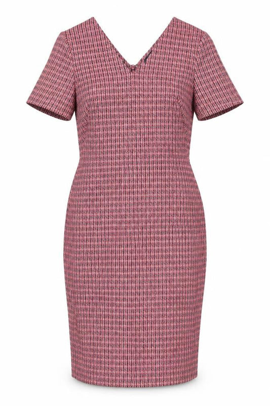 Marks & Spencer Womens Multicoloured Polyester Pencil Dress Size 14 V-Neck Zip