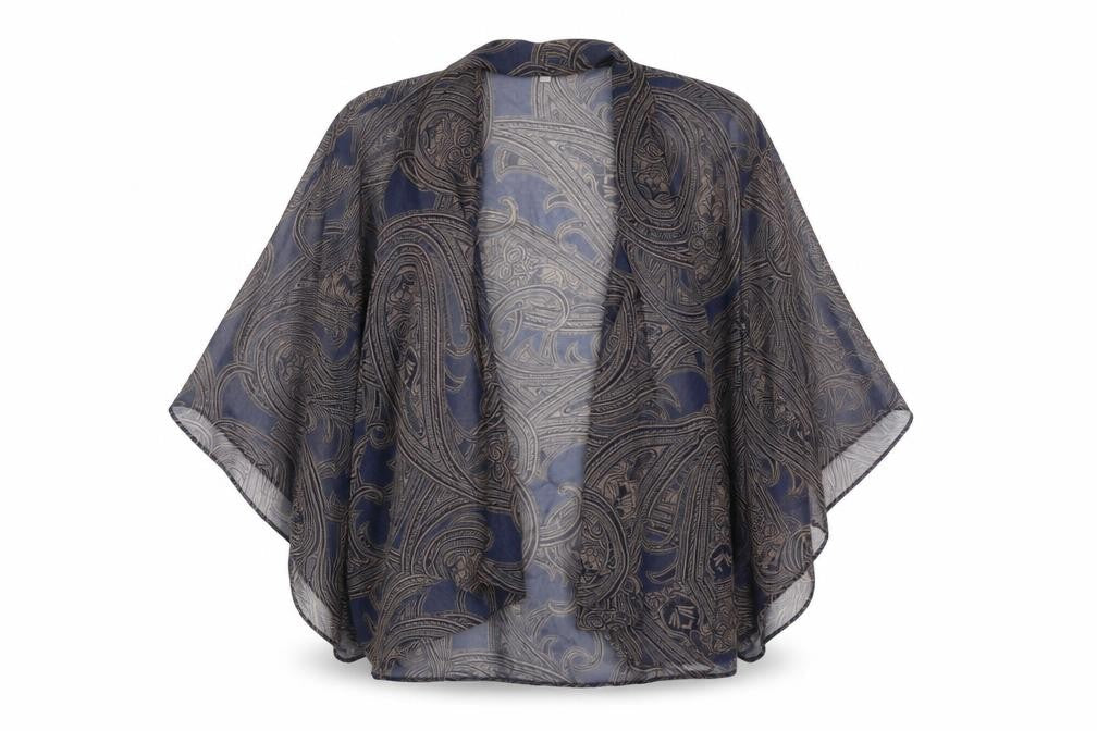 Per Una Womens Blue Polyester Kimono Blouse Size 12 Sweetheart