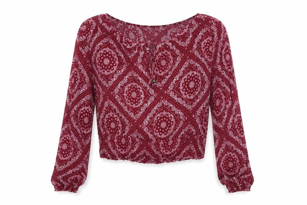 Divided by H&M Womens Red Viscose Basic Blouse Size 8 Scoop Neck