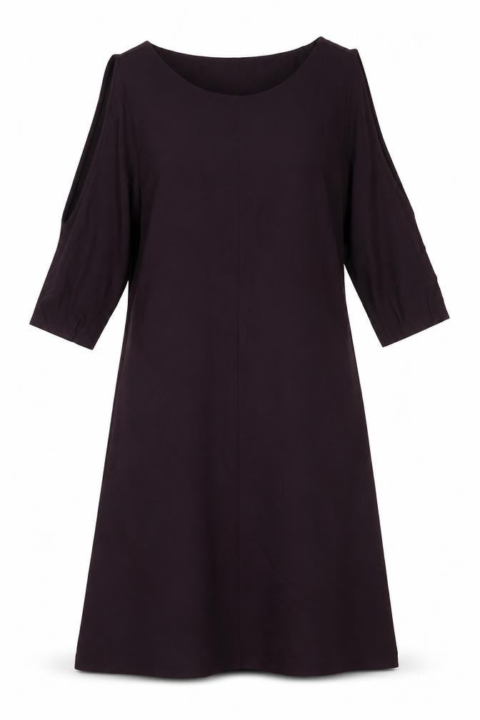 The White Company Womens Brown Viscose A-Line Size 10 Round Neck - Cold Shoulder