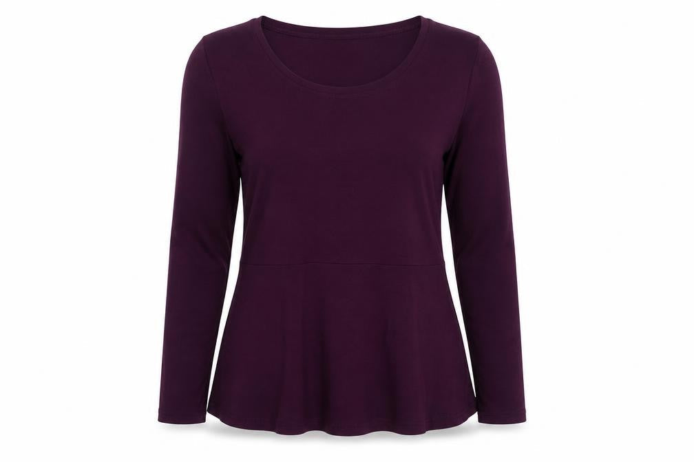 Masai Womens Purple Polyester Basic Blouse Size M Boat Neck