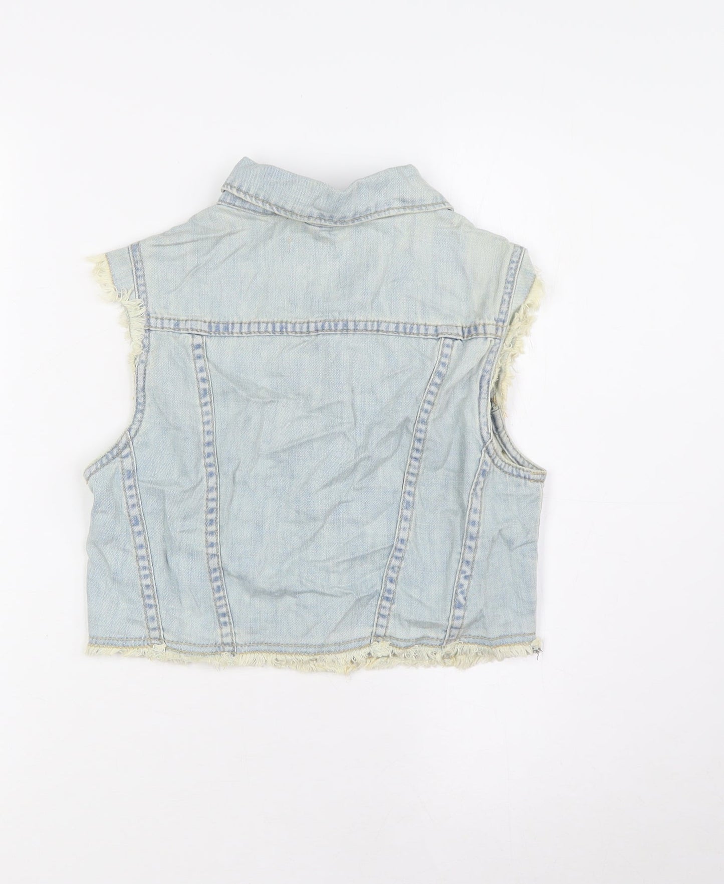Topshop Womens Blue Bomber Jacket Jacket Size 8 Button