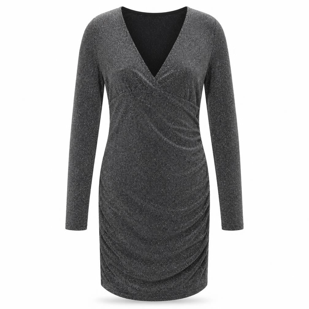 Divided by H&M Womens Black Polyamide Bodycon Size S V-Neck