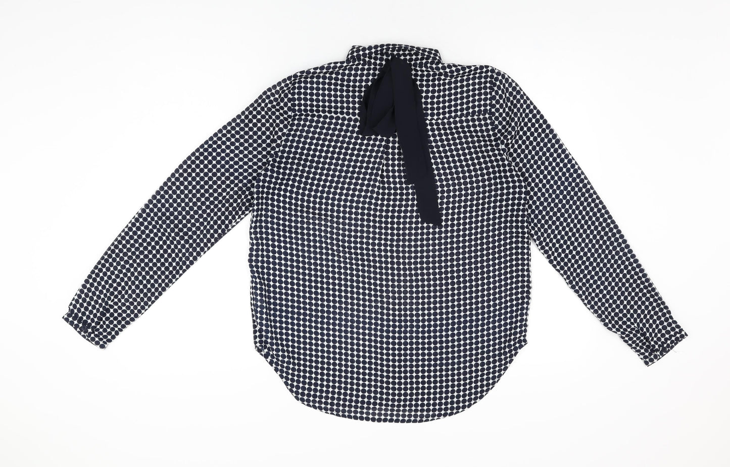 Elodie Womens White Polka Dot Polyester Basic Button-Up Size S Collared