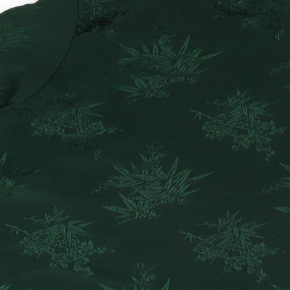 Diamond Collection Womens Green Geometric Polyester Basic Button-Up Size 18 Collared