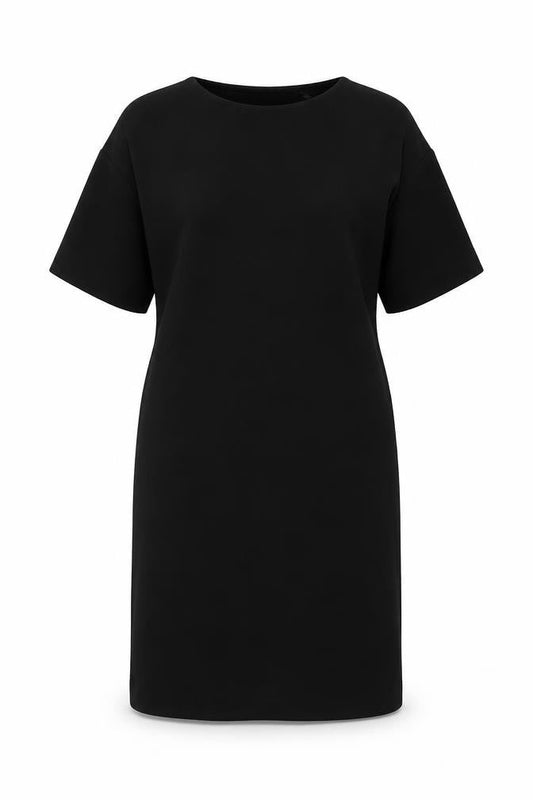 H&M Womens Black Polyester Shift Size 10 Round Neck Tie