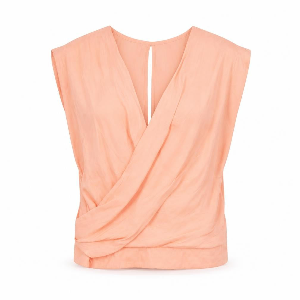 River Island Womens Pink Polyester Cropped Blouse Size 8 V-Neck