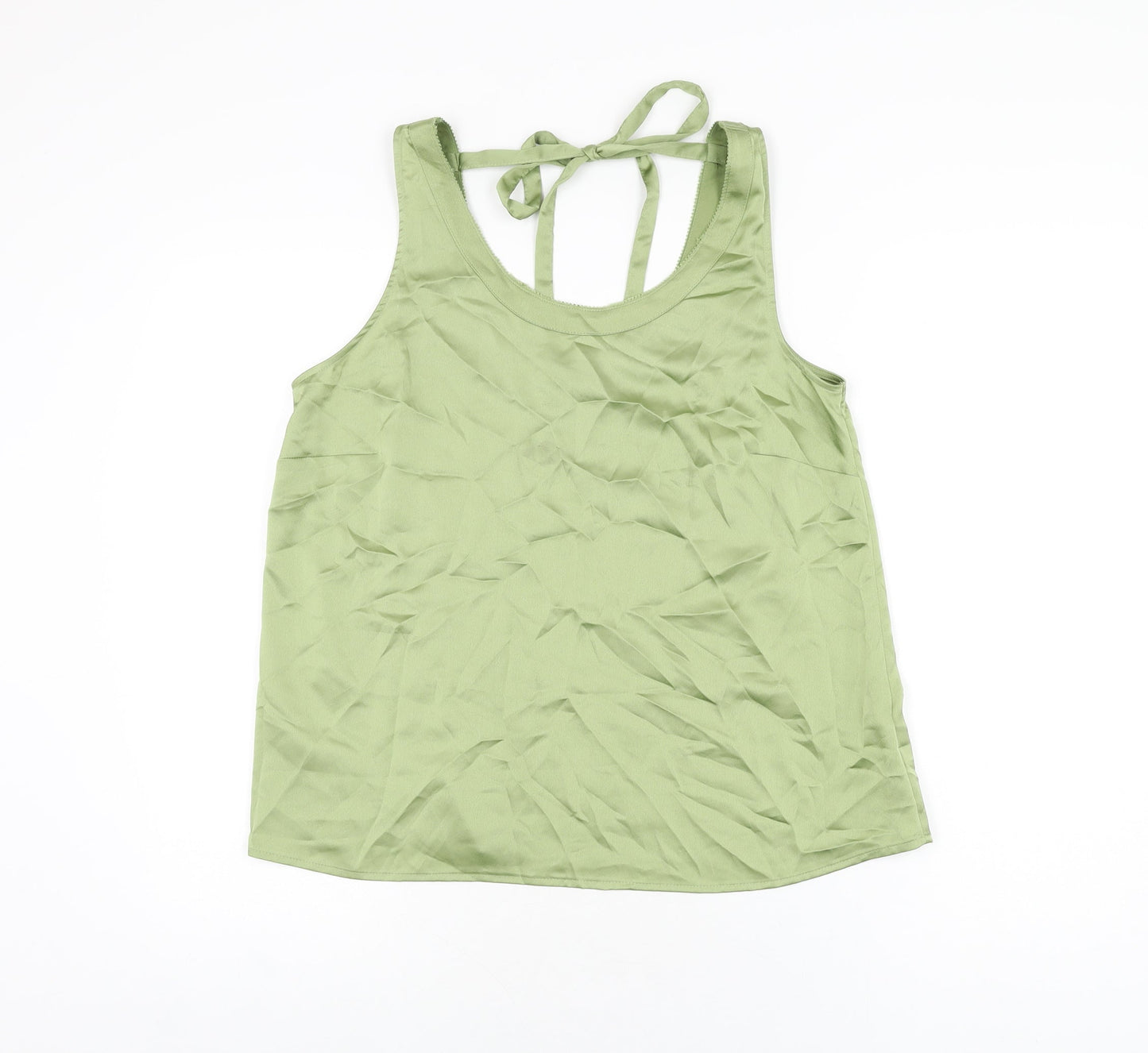 Marks and Spencer Womens Green Polyester Basic T-Shirt Size 10 Scoop Neck