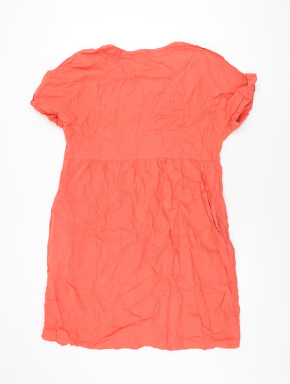 Briggs New York Womens Red Linen Shift Size M V-Neck Pullover