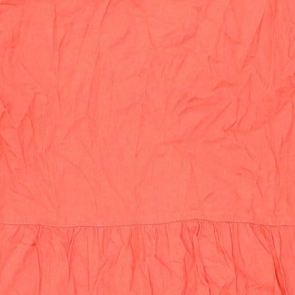 Briggs New York Womens Red Linen Shift Size M V-Neck Pullover