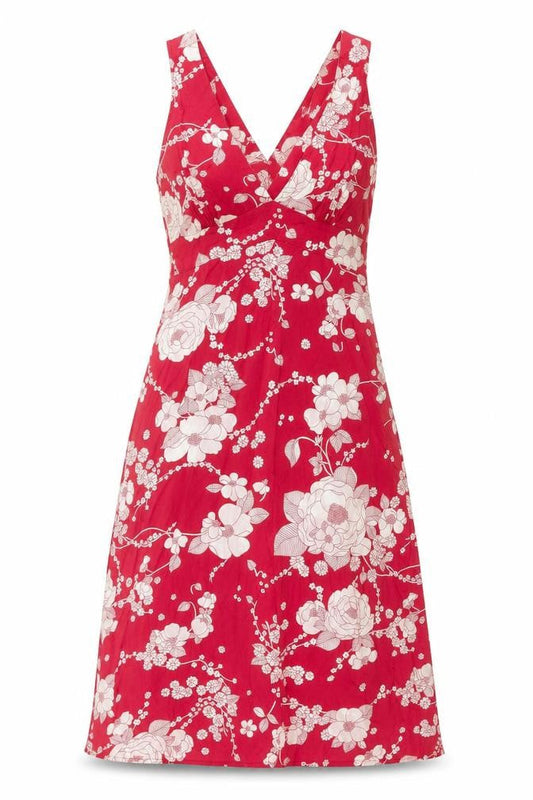 Great Plains Womens Pink Floral Cotton A-Line Size XS V-Neck Zip