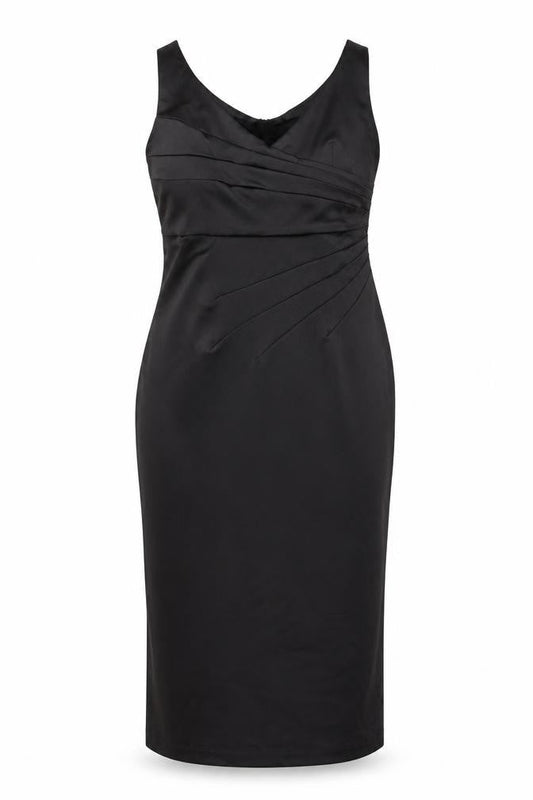 Hotsquash Womens Black Polyester Maxi Size 16 V-Neck Zip