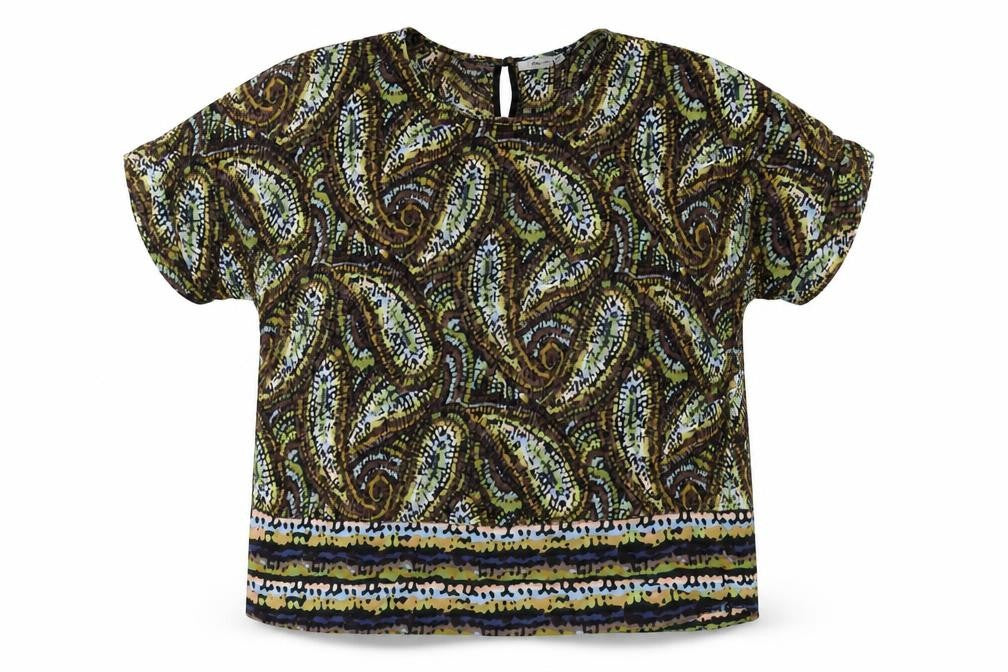 Cellbes Womens Multicoloured Geometric Viscose Basic T-Shirt Size 14 Round Neck