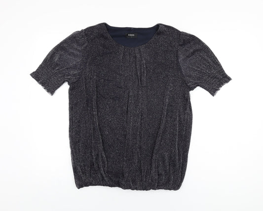 Klass Womens Blue Polyamide Basic T-Shirt Size L Round Neck