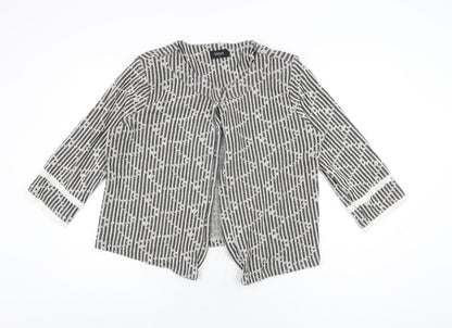 Klass Womens Grey Striped Jacket Size 14 Button