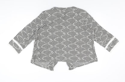Klass Womens Grey Striped Jacket Size 14 Button