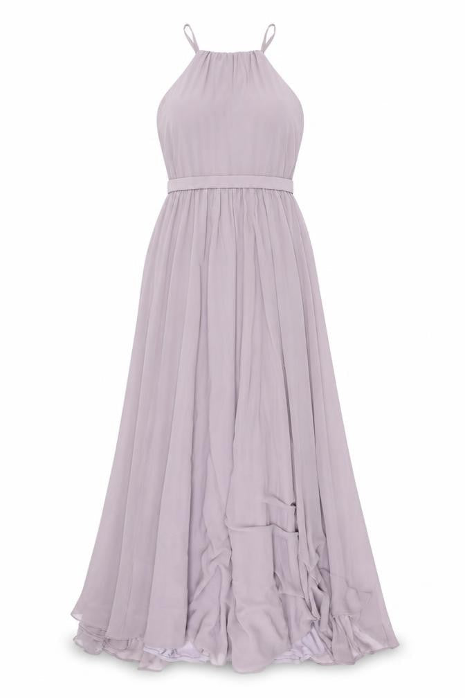 Madeline Gardner Womens Purple Polyester Maxi Size 10 Halter Zip