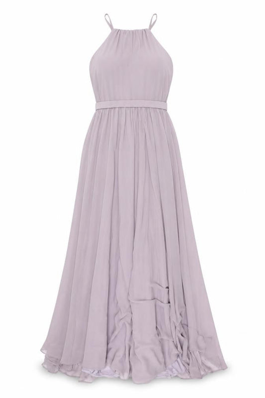 Madeline Gardner Womens Purple Polyester Maxi Size 10 Halter Zip
