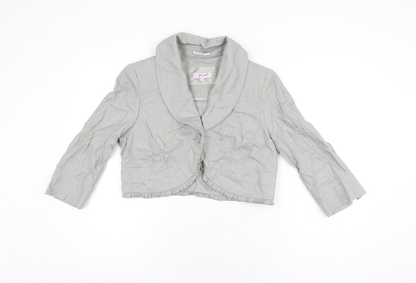 Per Una Womens Grey Jacket Size 12 Button