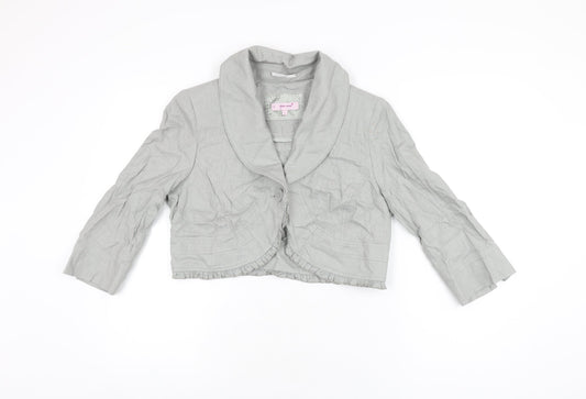 Per Una Womens Grey Jacket Size 12 Button