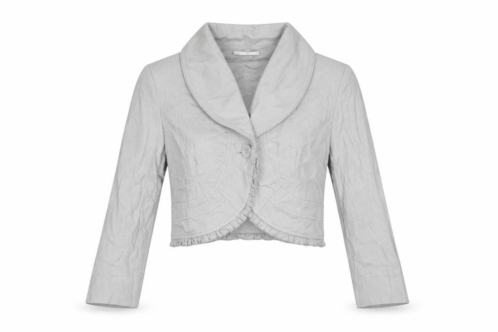 Per Una Womens Grey Jacket Size 12 Button