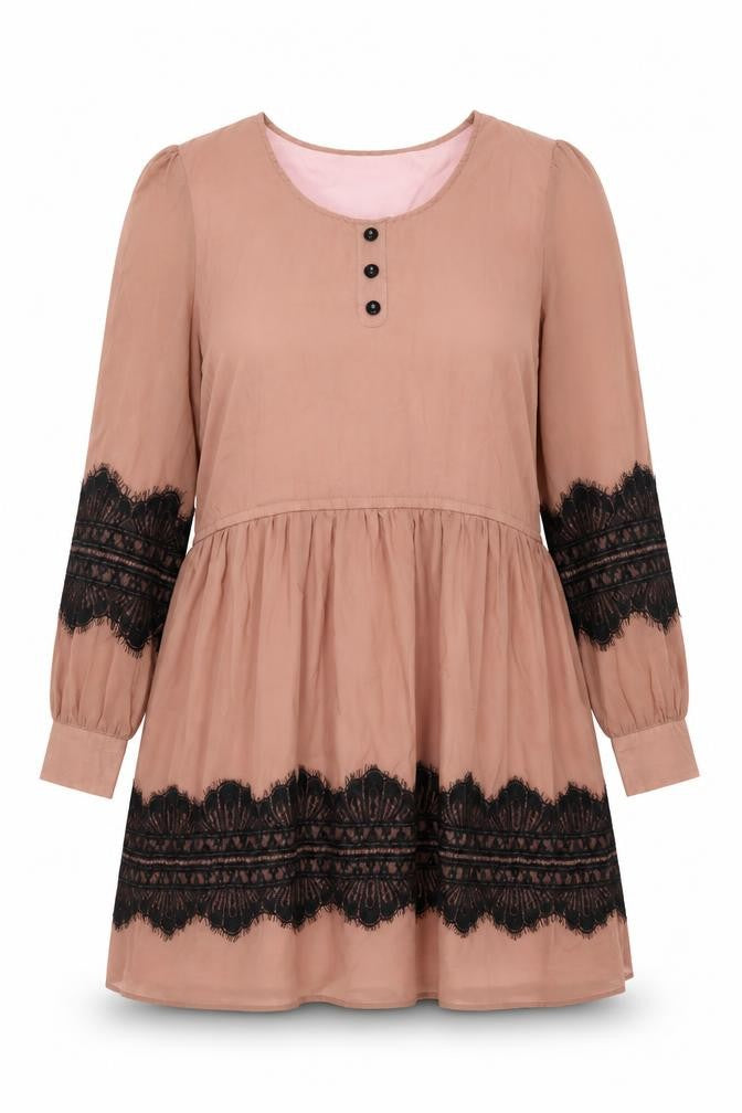 Louche Womens Pink Polyester Skater Dress Size M Round Neck Pullover