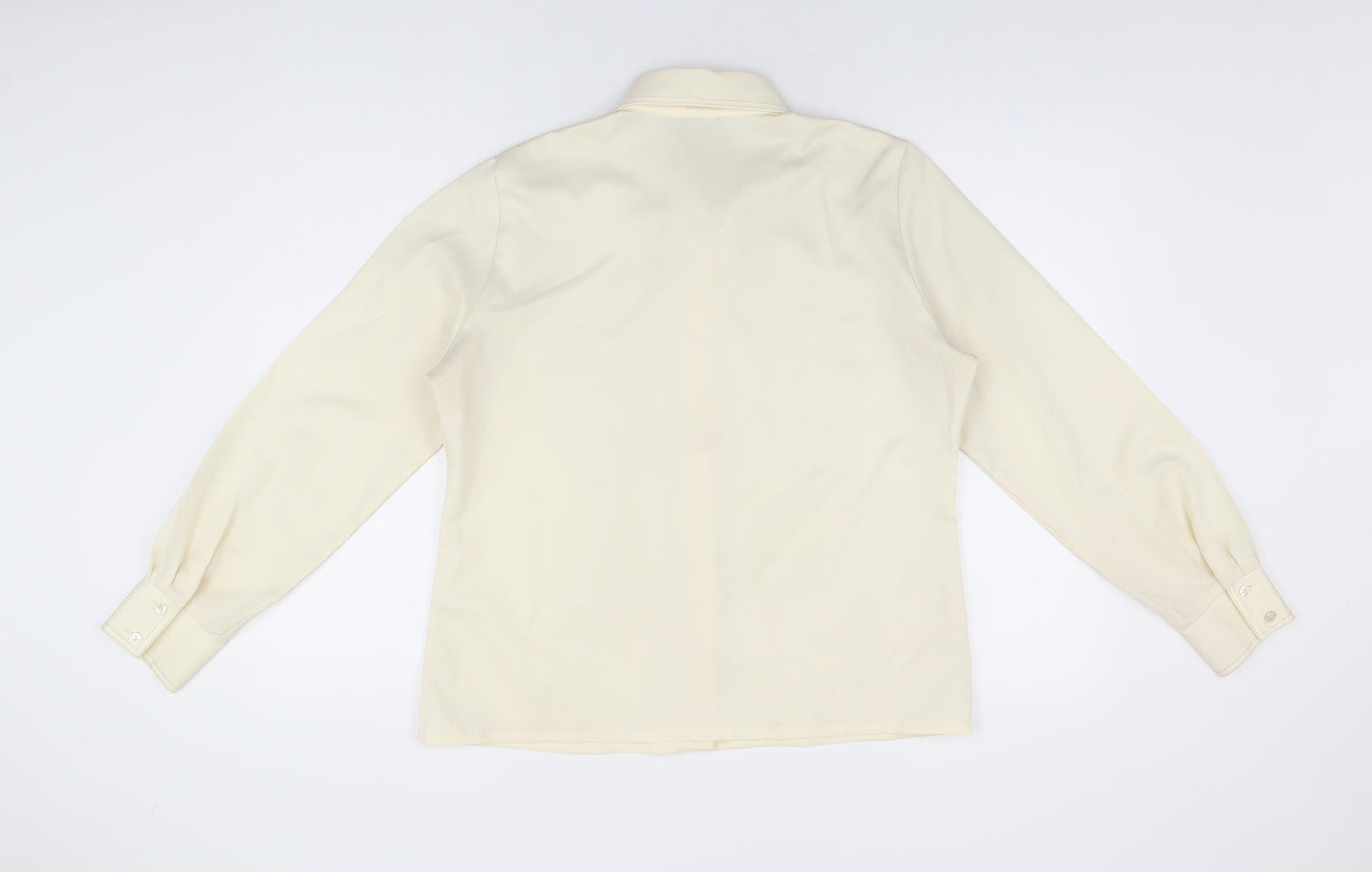 Fashions Womens Ivory Polyester Basic Button-Up Size 18 Collared