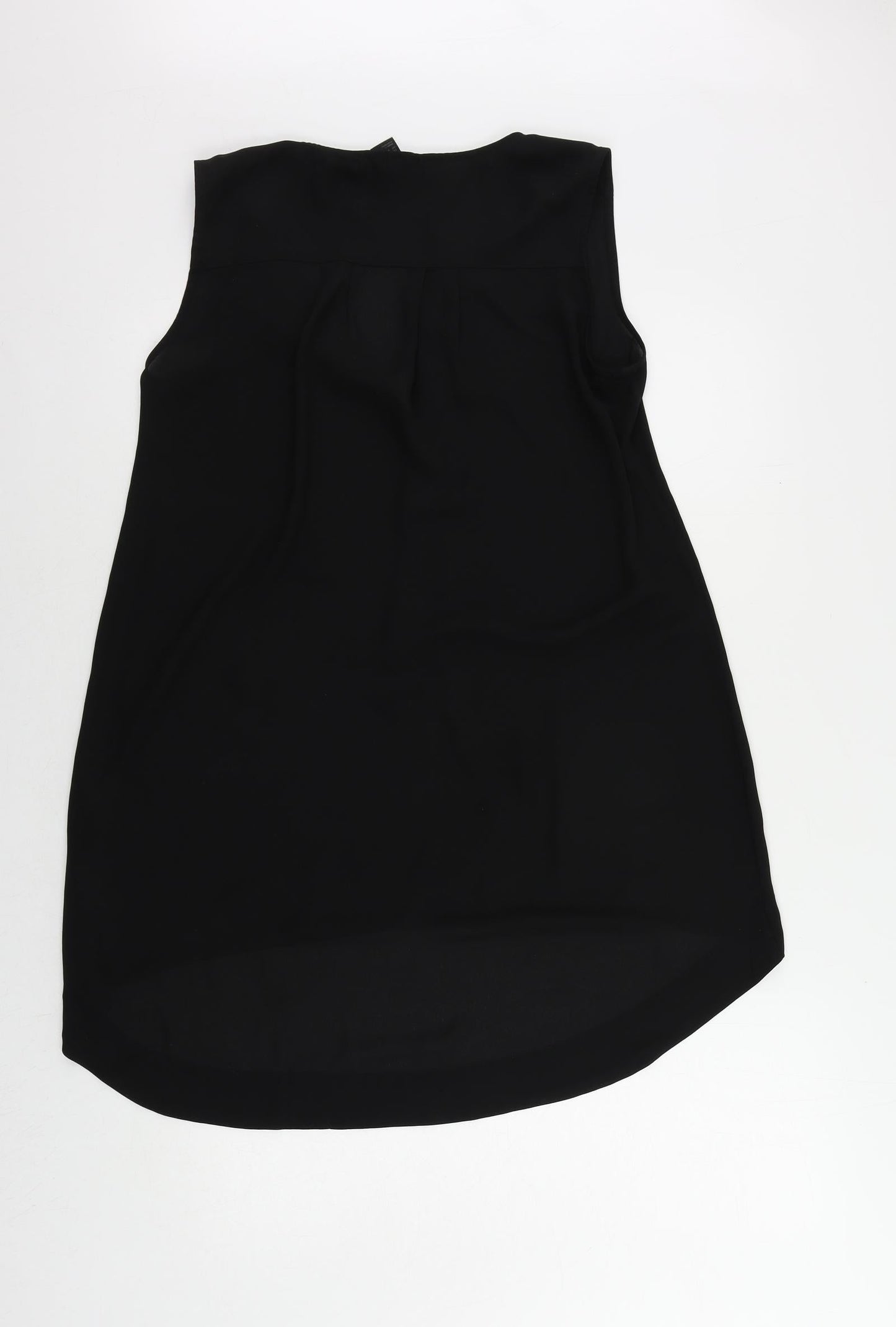 H&M Womens Black Polyester Basic Blouse Size 8 Round Neck