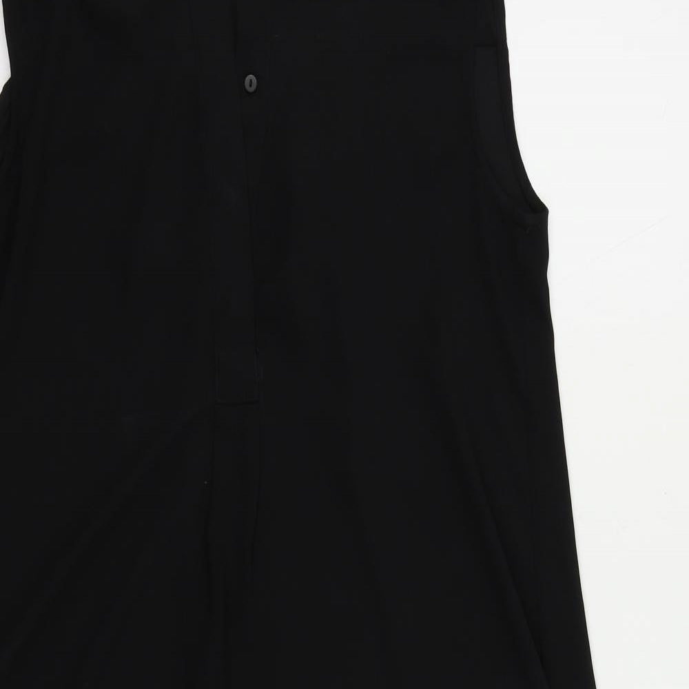 H&M Womens Black Polyester Basic Blouse Size 8 Round Neck
