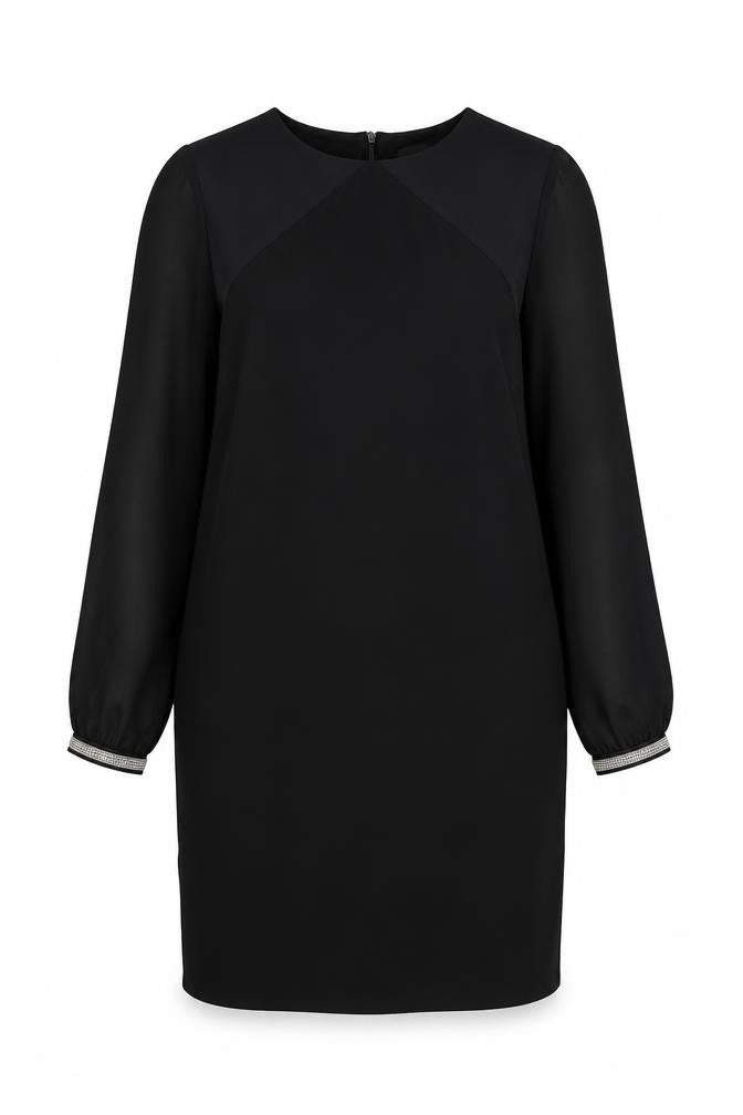 NEXT Womens Black Polyester Shift Size 12 Round Neck Zip - Embellished