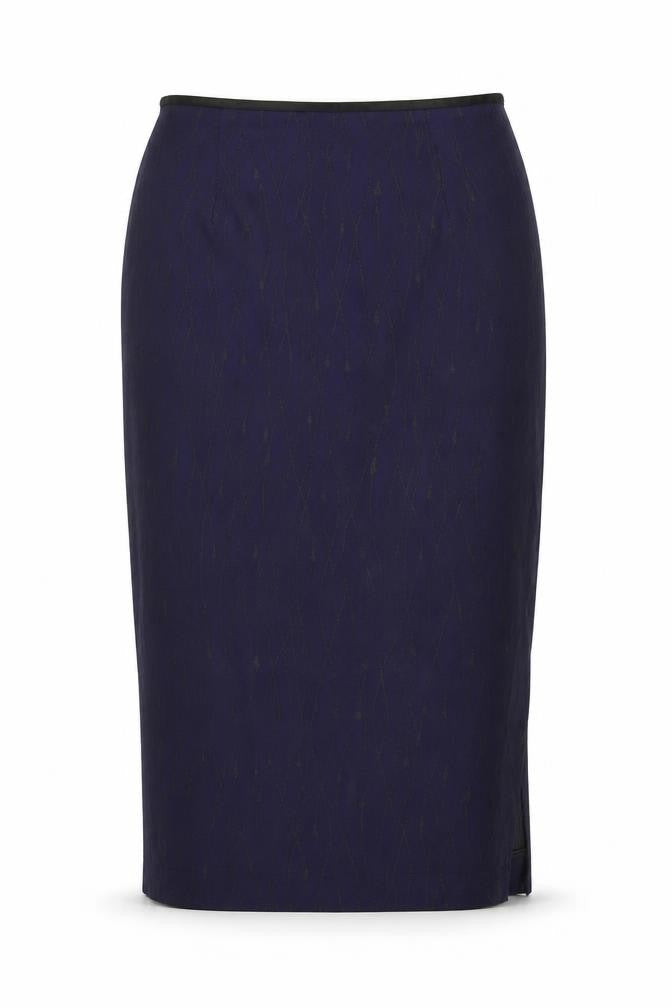 Robyn Mathiesonb Womens Blue Geometric Polyamide Straight & Pencil Skirt Size 12 Zip