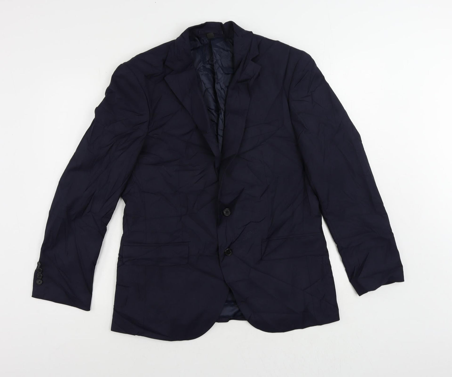 Marks and Spencer Mens Blue Polyester Jacket Suit Jacket Size 40 Regular
