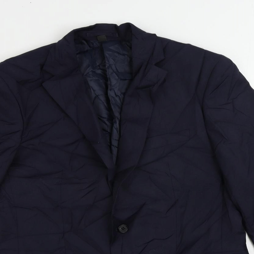 Marks and Spencer Mens Blue Polyester Jacket Suit Jacket Size 40 Regular