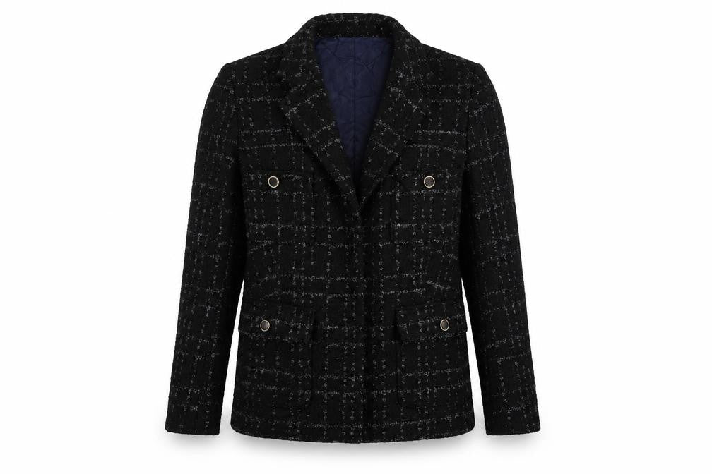 Marks and Spencer Womens Black Geometric Jacket Blazer Size 12 - Open