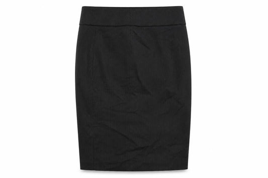 Debenhams Womens Grey Striped Polyester Straight & Pencil Skirt Size 8 Zip