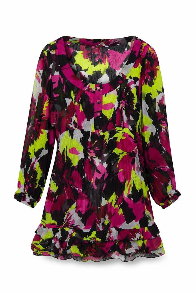 Per Una Womens Multicoloured Geometric Polyester Basic Blouse Size 12 Scoop Neck