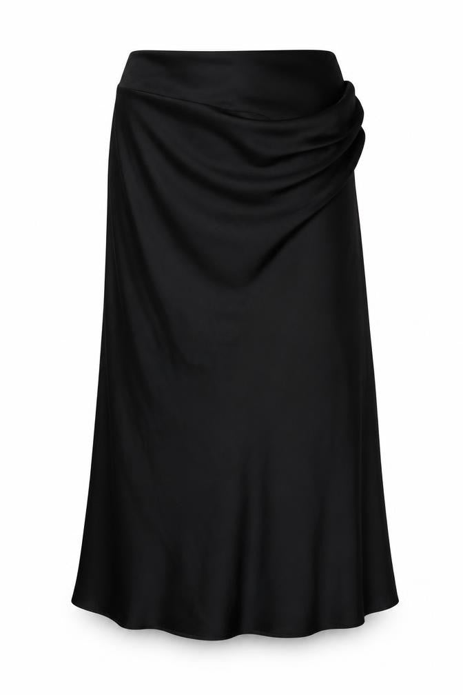 Zara Womens Black Polyester A-Line Skirt Size L Zip